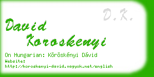 david koroskenyi business card